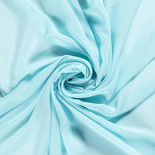 (5,45/m2) Stoff Chiffon transparent Meterware | hochwertiger Chiffonstoff zum Nähen | Bekleidungsstoff (hellblau) von Goldschmidt