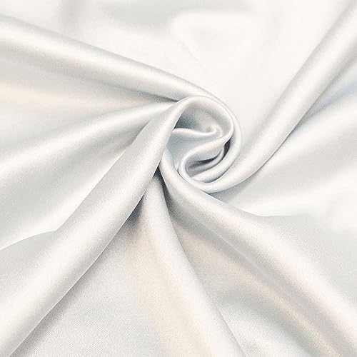 (6,83 /m²) Satinstoff fließend | Premium Stoff Dull Satin | Meterware zum Nähen | Bekleidungsstoff (weiß) von Goldschmidt