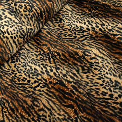 11,90 /M Stoff Fellimitat Kunstfell zum Nähen | Fasching Tierfell Karneval | Tiermuster Leopard Zebra Meterware (Wildkatze) von Goldschmidt