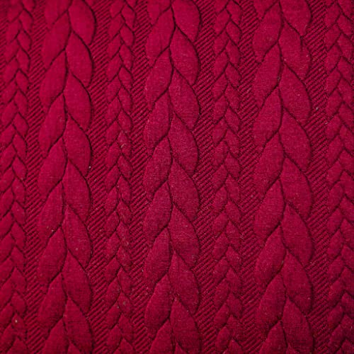 12,90 /m Stoff Cably Zopfmuster | Strickstoff zum Nähen | Jerseyjacquard Meterware | Bekleidungsstoff (rot) von Goldschmidt