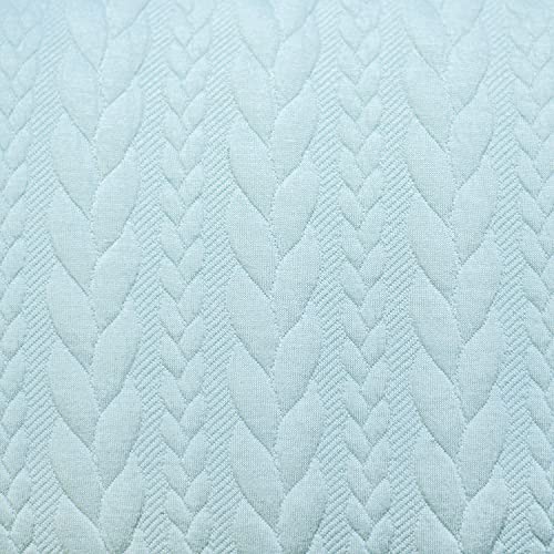 12,90 /m Stoff Cably Zopfmuster | Strickstoff zum Nähen | Jerseyjacquard Meterware | Bekleidungsstoff (hellblau) von Goldschmidt