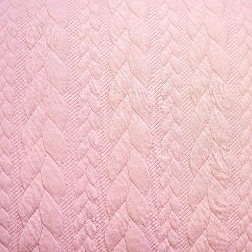 12,90/m Stoff Cably Zopfmuster | Strickstoff zum Nähen | Jerseyjacquard Meterware | Bekleidungsstoff (soft pink) von Goldschmidt