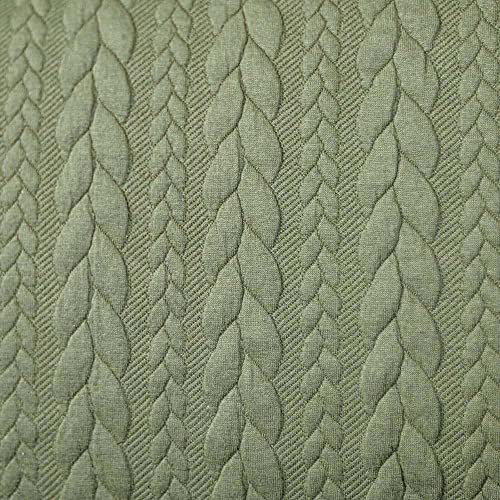 13,90 /m Stoff Cably Zopfmuster | Strickstoff zum Nähen | Jerseyjacquard Meterware | Bekleidungsstoff (pistacio) von Goldschmidt