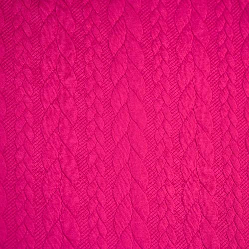 13,90 /m Stoff Cably Zopfmuster | Strickstoff zum Nähen | Jerseyjacquard Meterware | Bekleidungsstoff (pink) von Goldschmidt
