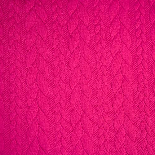 13,90/m Stoff Cably Zopfmuster | Strickstoff zum Nähen | Jerseyjacquard Meterware | Bekleidungsstoff (pink) von Goldschmidt