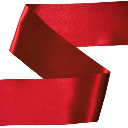 4,90 /m Satinband zum Nähen von Dirndlschürzen | Doppelseitig 66mm Breit | Extra weiches Band (rot) von Goldschmidt