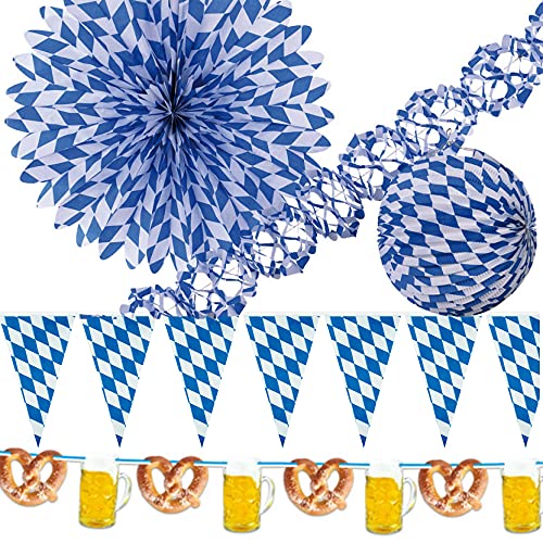 Volksfest Deko Bayern Set blau weiß | XXL Dekosets bayrisch | Wiesn Party Dekoration (Set 4) von Goldschmidt