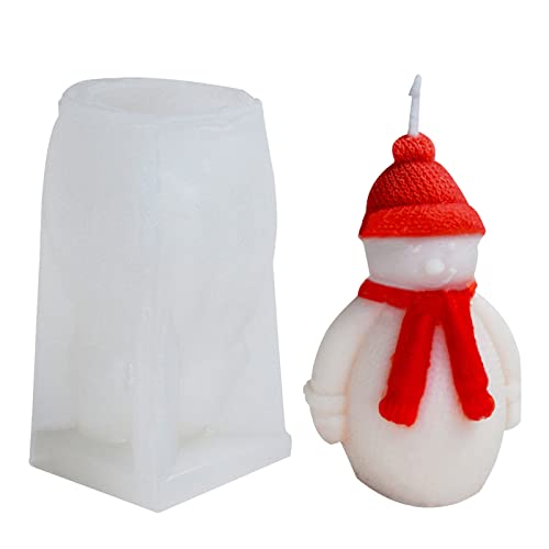 3D Weihnachten Schneemann Silikonform Weihnachten Schneemann Kerzenform 3D Silikonform Weihnachten Kerzenform DIY Schneemann Gießform Kerzengießform für die Herstellung von Kerzen, Aromasteinen von Goldyida