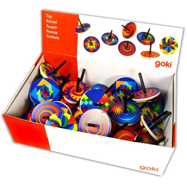 Großpack Holzkreisel zum Kreiseln mit den Fingern, 32 Stück, bunt von Gollnest & Kiesel GmbH & Co. KG