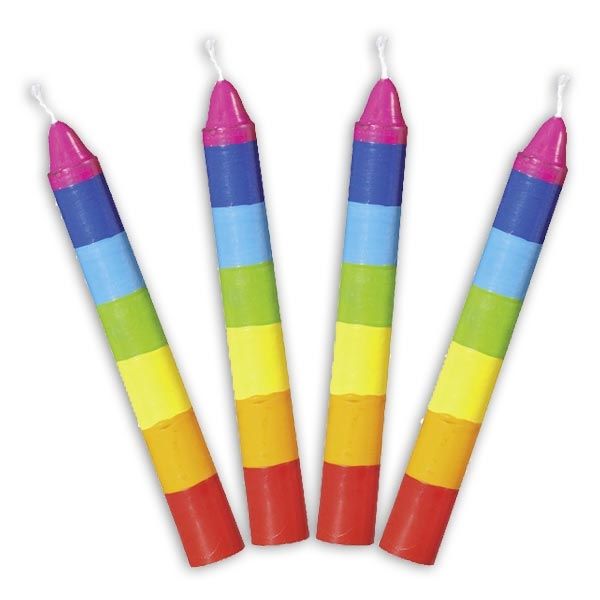 Kerzen "Regenbogen", 10 Stk, Ø 13mm, regenbogenfarbene Wachskerzen Kerzen "Regenbogen", 10 Stk, Ø 13mm, regenbogenfarbene Wachskerzen von Gollnest & Kiesel GmbH & Co. KG
