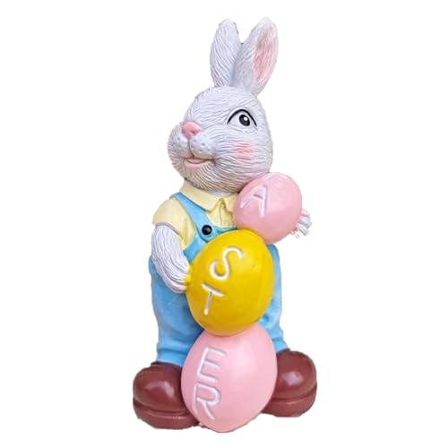Goloxou Osterhasen Dekor Realistische Hasenfiguren Kaninchen Dekorationen für Den Frühling Zuhause Innenbereich Büro (B) von Goloxou