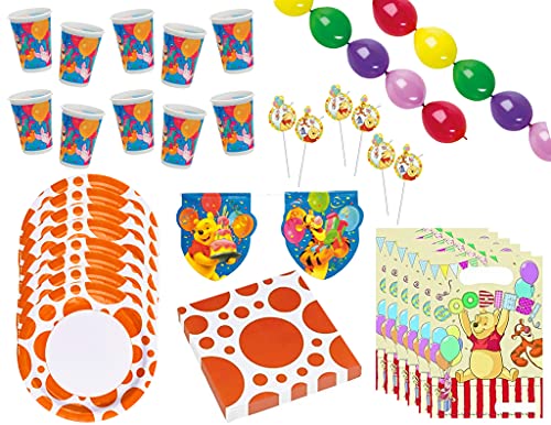 Gomazing Winnie Puuh - Kindergeburtstags-Set (51-teilig) Teller Becher Dekoration Servietten Geburtstag von Gomazing