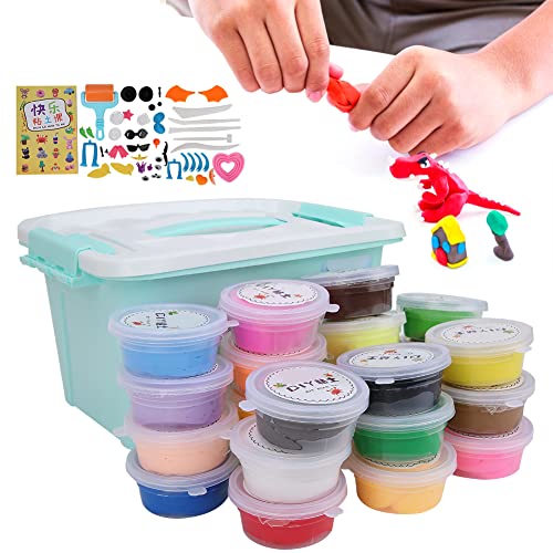 24 Farben Lufttrockener Ton für Kinderspielzeug, Modelliermasse-Set, leicht formbares Knete Set Knetmasse-Set, Bastelsets für Mädchen, ab 3 Jahren, Klassenzimmer, Zuhause 24 Farben Lufttrockener Ton für Kinderspielzeug, Modelliermasse-Set, leicht formbares Knete Set Knetmasse-Set, Bastelsets für Mädchen, ab 3 Jahren, Klassenzimmer, Zuhause von Gonetre