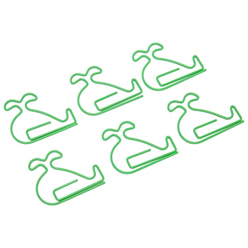 Gonetre Büroklammern, Büroklammern, Büroklammern, 100 Stück, Büroklammern, Wal-Look, exquisit, rutschfest, niedliche Büroklammern Büro, Schule, Grün von Gonetre