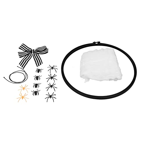 Gonetre Halloween Stickerei DIY Dekorative Kreuzstich Crafts Kit Spinnen Design Handgefertigtes Orament für Heimfestival Dekoration Wohnzimmer Schlafzimmer Büro 30 Cm (Stil 2 (mit Bogen)) von Gonetre