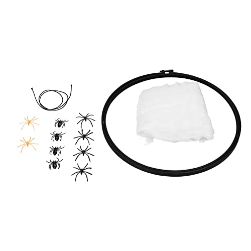 Gonetre Halloween Stickerei DIY Dekorative Kreuzstich Crafts Kit Spinnen Design Handgefertigtes Orament für Heimfestival Dekoration Wohnzimmer Schlafzimmer Büro 30 Cm (Stil 2 (ohne Bogen)) von Gonetre