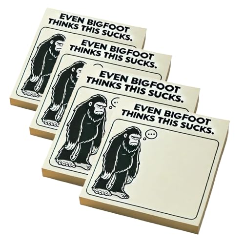 Bigfoot's Brutale Haftnotizen – für "When Words Fail But Rage Prevails", lustige sarkastische Notizblöcke mit Schimwörtern, lustige Bigfoot-Geschenke für Kollegen, Büro-Schreibtisch-Zubehör, 4 Stück von Goniome