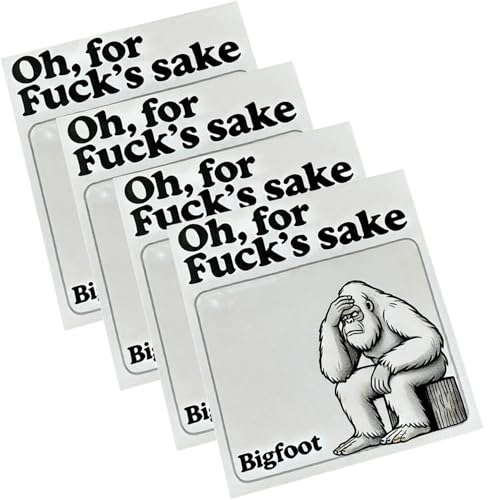 Bigfoot's Brutale Haftnotizen – für "When Words Fail But Rage Prevails", lustige sarkastische Notizblöcke mit Schimwörtern, lustige Bigfoot-Geschenke für Kollegen, Büro-Schreibtisch-Zubehör, 4 Stück von Goniome