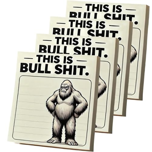 Bigfoot's Brutale Haftnotizen – für "When Words Fail But Rage Prevails", lustige sarkastische Notizblöcke mit Schimwörtern, lustige Bigfoot-Geschenke für Kollegen, Büro-Schreibtisch-Zubehör, 4 Stück von Goniome