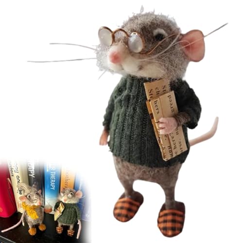 Niedliche Nadelfilzmaus, 2025 Weihnachts-Maus-Ornament, handgefertigte Nadelfilz-Mäuse-Dekorationen, niedliche Filz-Mäuse-Figur, Nadelfilz-Maus-Puppen-Dekorationen (Typ A) von Goniome