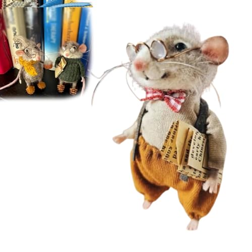 Niedliche Nadelfilzmaus, 2025 Weihnachts-Maus-Ornament, handgefertigte Nadelfilz-Mäuse-Dekorationen, niedliche Filz-Mäuse-Figur, Nadelfilz-Maus-Puppen-Dekorationen (Typ D) von Goniome