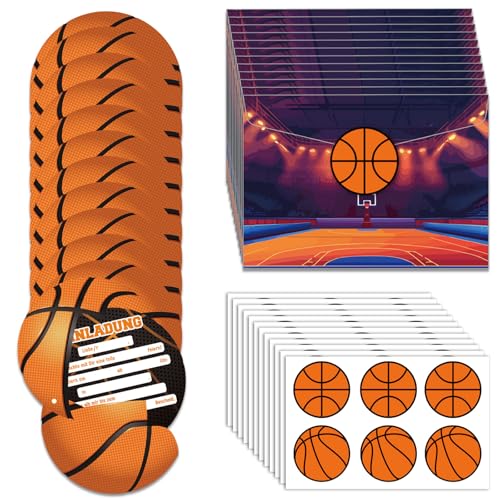 12 Sets Basketball Einladungskarten zum Kindergeburtstag die Kinder Geburtstagseinladung für Alle Basketball Begeisterten Jungen und Mädchen Basketball mit Umschlag und Aufkleber für Geburtstagsfeier 12 Sets Basketball Einladungskarten zum Kindergeburtstag die Kinder Geburtstagseinladung für Alle Basketball Begeisterten Jungen und Mädchen Basketball mit Umschlag und Aufkleber für Geburtstagsfeier von GooDengFull