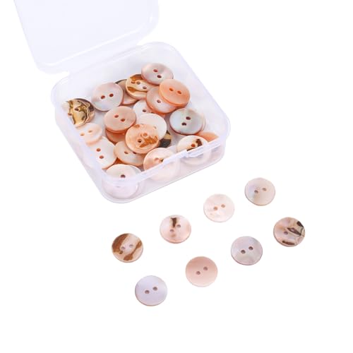 30 Stück Perlmutt KnöPfe, Buttons Selber Machen, 2-Loch MuschelknöPfe 12.5mm in Weiß & Rosa Lila für Kleidung, Trachten, NäHen, Basteln Handwerk Scrapbooking DIY-Nähprojekte von GooDengFull