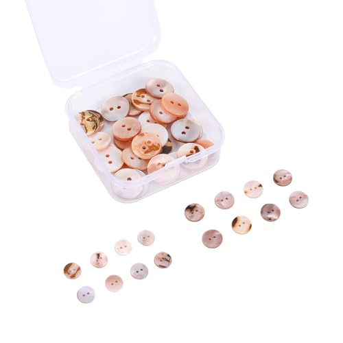 30 Stück Perlmutt KnöPfe 12.5/15mm, Buttons Selber Machen, 2-Loch MuschelknöPfe in Weiß & Rosa Lila für Kleidung, Trachten, NäHen, Basteln Handwerk Scrapbooking DIY-Nähprojekte von GooDengFull