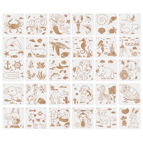 30 Stück Tier Airbrush Schablonen Textilgestaltung Mal Schablonen Kinder 13×13 Cm Wiederverwendbar Malschablonen Kinder Schablonen Malen Schablone aus Kunststoff für Scrapbooking DIY Geschenkkarten 30 Stück Tier Airbrush Schablonen Textilgestaltung Mal Schablonen Kinder 13×13 Cm Wiederverwendbar Malschablonen Kinder Schablonen Malen Schablone aus Kunststoff für Scrapbooking DIY Geschenkkarten von GooDengFull