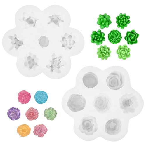 7 in 1 3D Silikonformen Gießformen Kerzen, Silikonform Blumen, Kerzen Silikonformen, Duftkerzen, Aromakerze, Formen aus Silikon, Kerzen selber machen Set formen, für Kuchen, Gelee, Schokolade (A+B) von GooDengFull