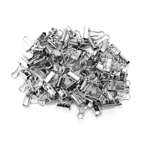 80 Stück Foldback Klammern Metall, Binder Clips, Kleiner Ordner, Silberner Faltclip, 19mm, Büroklammer, Schwalbenschwanzclip zur Dokumentenaufbewahrung Im Büro und In Der Schule(Silber) von GooDengFull