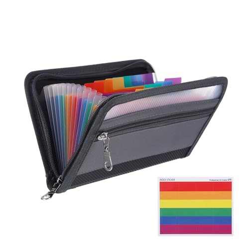 Fächermappe Dokumentenmappe mit Reißverschluss 13 Fächern Ordner Organizer Dokumententasche A5 Mappe mit Fächern Geld Organizer Haushaltsbuch mit Geldfächer für Schecks Rechnungen Coupon (20.5*12cm) von GooDengFull