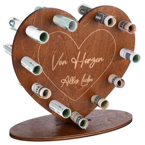 Hochzeitsgeschenke Geld Hochzeitskarte Geldgeschenk Herz Lustige Geldgeschenke für Hochzeit für Brautpaar, Liebhaber Geburtstag Hochzeit Jubiläum Hochzeitsdeko Kerzenhalter Tischdeko von GooDengFull
