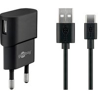 goobay Ladekabel mit Adapter schwarz, Kabellänge: 1,0 m, 5 Watt goobay Ladekabel mit Adapter schwarz, Kabellänge: 1,0 m, 5 Watt von Goobay