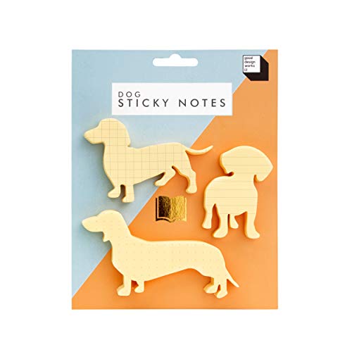 Good Design Works Hunde Haftnotizen Dog Sticky Notes Schul- und Büromaterial Post it’s Klebezettel Notizzettel Haftzettel Katzenform Dackel von Good Design Works