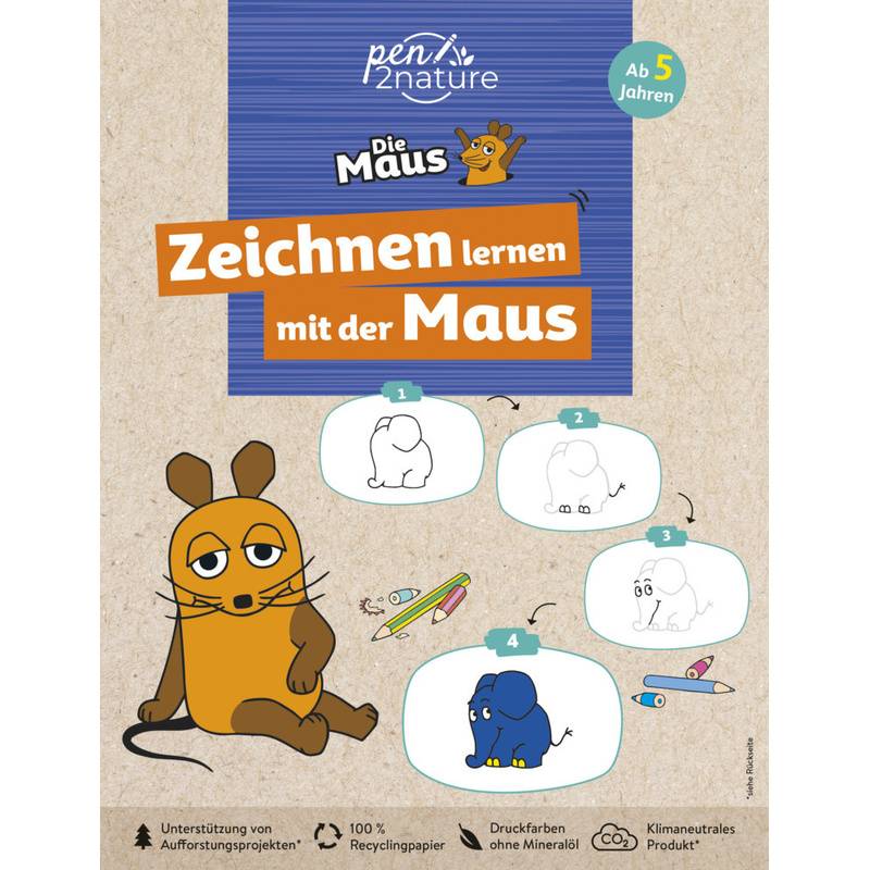 Zeichnen Lernen Mit Der Maus. Zeichenschule Für Kinder Ab 5 Jahren, Kartoniert (TB) von Good Life Books & Media GmbH