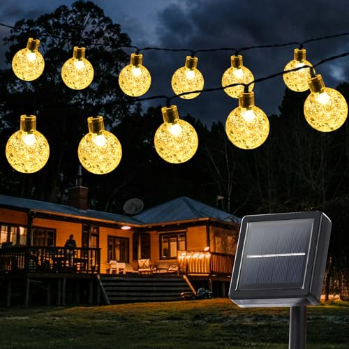 Goodia Solar Lichterkette Aussen, 12M 100 Led Lichterkette Außen Solar 8 Modi Lichterkette Aussen Solar Wasserfest IP65 für Garten, Terrasse, Balkon, Hochzeit, Partys, Weihnachtsbäumen von Goodia