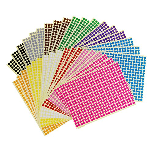 6mm klebrige Farbkennzeichnungsetiketten entfernbare kleine Kreis-Punkt-Aufkleber, 12 Farben, Gesamt 14688 Punkte 36 Blätter 6mm klebrige Farbkennzeichnungsetiketten entfernbare kleine Kreis-Punkt-Aufkleber, 12 Farben, Gesamt 14688 Punkte 36 Blätter von Goodma