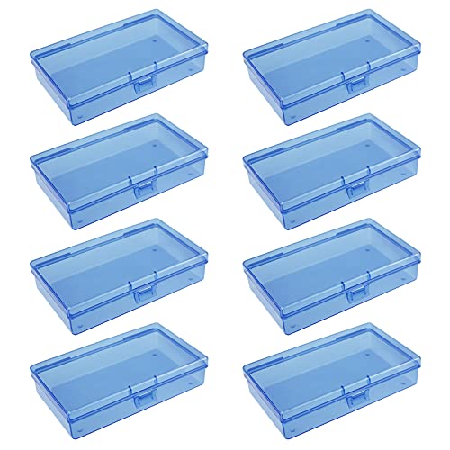 Goodma 8 Stück rechteckige leere Mini-Organizer-Aufbewahrungsbox-Behälter mit Klappdeckel für kleine Gegenstände und andere Bastelprojekte, 135 x 80 x 30 mm (Blau) von Goodma