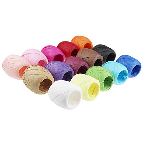 Raffiabast-Papierband, Set für Bastelarbeiten, Geschenkverpackungen, 15 Rollen, 15 Farben Raffiabast-Papierband, Set für Bastelarbeiten, Geschenkverpackungen, 15 Rollen, 15 Farben von Goodma