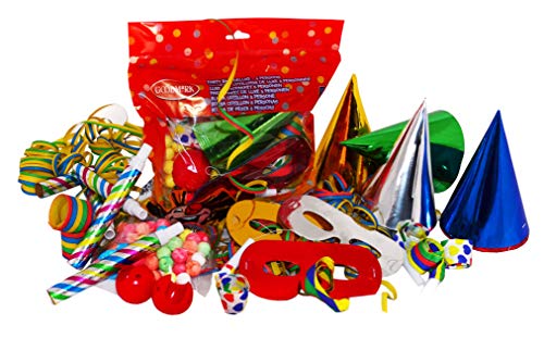Goodmark 1353011 - Party Box für 5 Personen, Mehrfarbig, mehrteiliges Set, Tröten, Hüte, Masken, Party, Karneval, Geburtstag, Silvester von Goodmark