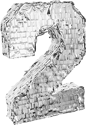 Goodtimes Pinata Zahl 2 in Silber 40cm hoch Partyspiel Zum Befüllen mit Süßigkeiten und zerschlagen Als Geschenkidee für Geburtstag Hochzeit JGA Goodtimes Pinata Zahl 2 in Silber 40cm hoch Partyspiel Zum Befüllen mit Süßigkeiten und zerschlagen Als Geschenkidee für Geburtstag Hochzeit JGA von Goodtimes