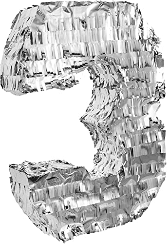 Goodtimes Pinata Zahl 3 in Silber 40cm hoch Partyspiel Zum Befüllen mit Süßigkeiten und zerschlagen Als Geschenkidee für Geburtstag Hochzeit Party Goodtimes Pinata Zahl 3 in Silber 40cm hoch Partyspiel Zum Befüllen mit Süßigkeiten und zerschlagen Als Geschenkidee für Geburtstag Hochzeit Party von Goodtimes