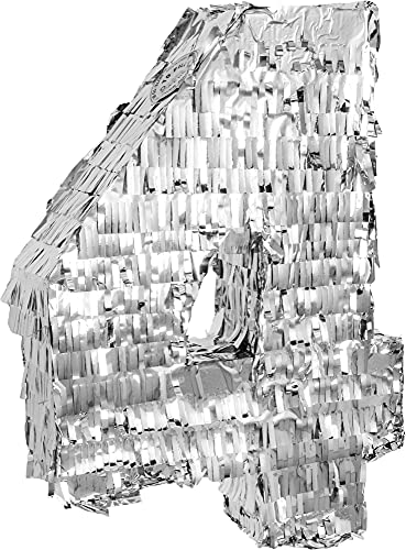 Goodtimes Pinata Zahl 4 in Silber 40cm hoch Partyspiel Zum Befüllen mit Süßigkeiten und zerschlagen Als Geschenkidee für Geburtstag Hochzeit JGA Goodtimes Pinata Zahl 4 in Silber 40cm hoch Partyspiel Zum Befüllen mit Süßigkeiten und zerschlagen Als Geschenkidee für Geburtstag Hochzeit JGA von Goodtimes
