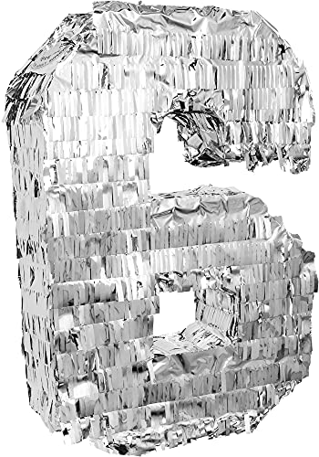Goodtimes Pinata Zahl 6 in Silber 40cm hoch Partyspiel Zum Befüllen mit Süßigkeiten und zerschlagen Als Geschenkidee für Geburtstag Hochzeit JGA Goodtimes Pinata Zahl 6 in Silber 40cm hoch Partyspiel Zum Befüllen mit Süßigkeiten und zerschlagen Als Geschenkidee für Geburtstag Hochzeit JGA von Goodtimes