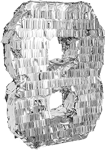 Goodtimes Pinata Zahl 8 in Silber 40cm hoch Partyspiel Zum Befüllen mit Süßigkeiten und zerschlagen Als Geschenkidee für Geburtstag Hochzeit JGA Goodtimes Pinata Zahl 8 in Silber 40cm hoch Partyspiel Zum Befüllen mit Süßigkeiten und zerschlagen Als Geschenkidee für Geburtstag Hochzeit JGA von Goodtimes
