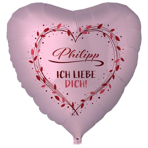 Helium gefüllter Ballon "Ich liebe dich" in Pink mit individuellem Namen von Goodtimes