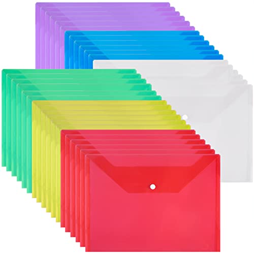 Plastik-Wallets Ordner A4 Dokumentenmappen, Druckknopf, 36 Stück von GoodtoU