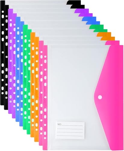 GoodtoU A4 Kunststoffordner, 12 Stück, Modern, Gestanzt, Etikettenfach, Seitliche Öffnung, Wasserfest, 200 Blatt, A4-Format von GoodtoU