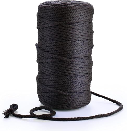 Makramee Garn, 4mm x 100m Schwarz Macrame Cord Makramee Schnur Makramee Kordel, Garn für DIY Handwerk, Weben Dekoration, Hängepflanze Pflanze Aufhänger Makramee Garn, 4mm x 100m Schwarz Macrame Cord Makramee Schnur Makramee Kordel, Garn für DIY Handwerk, Weben Dekoration, Hängepflanze Pflanze Aufhänger von Goomp